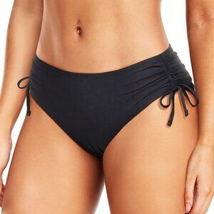 Daci Black Mid Waist Bikini Bottoms Full Coverage Swimsuit Size Med NWT #2177